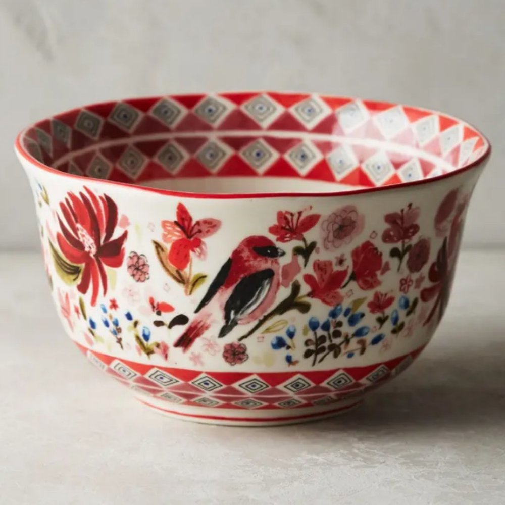 Anthropologie Wing & Petal Stoneware Bowl